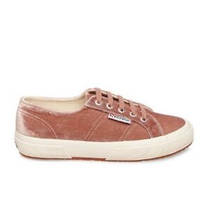 Superga Dusty Rose Velvet Low Sneakers | US Women’s 9.5; EU 41